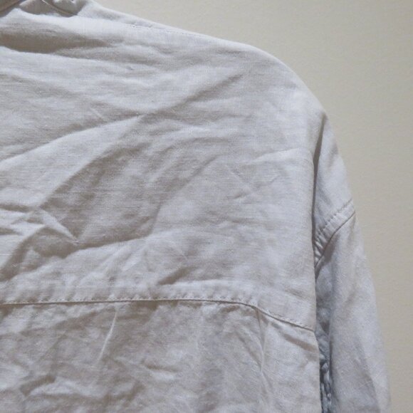 ARITZIA WILFRED FREE Boyfriend Linen Button Down Shirt Cloud Blue Casual Minimal - Picture 9 of 10